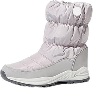 Женские зимние сапоги для снега с утеплителем, меховой подкладкой, короткие сапожки на низком каблуке, с молнией, удобные, теплые для холодной погоды Generic, Silver