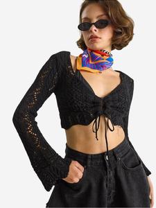 Bianco Lucci Вязаный топ черного цвета