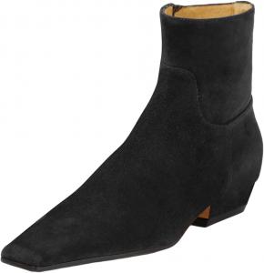 FOWT Женские закрытые ботинки с квадратным носком, низким толстым каблуком, боковой молнией, ботильоны, для формальных случаев, для бизнеса, офиса, зимние, размеры 4-16 США, Preto