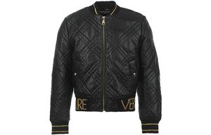 VERSACE JEANS COUTURE Кожаная куртка на молнии, Black