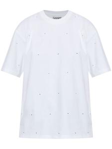 Футболка, украшенная кристаллами GANNI, белый
