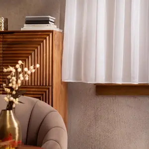 Штора HOMLA B2 ESSENTIALS SWISS VOAL белая на колесах 300x160 см Homla