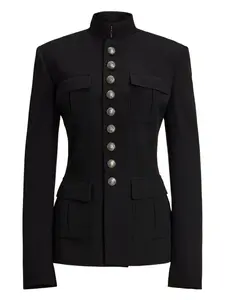 Застегивающийся военный пиджак Ralph Lauren Collection, черный