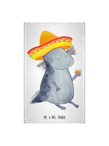 Mr. & Mrs. Panda Белое полотенце с изображением аксолотля и текилы (без слогана)