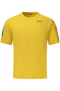 Мужская футболка K-Way хлопковая с контрастными деталями, желтый