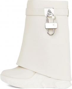 Женские джинсовые высокие сапоги Yolkomo с отворотом и застежкой-молнией, Matte White Short