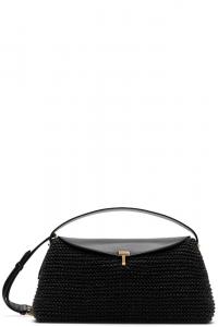 Черная сумка из плетеной кожи с замком T-Lock TOTEME