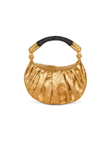 Мини-сумка Ebene из ламинированной кожи Balmain, золото