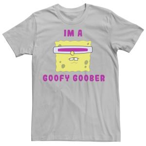 Мужская футболка SpongeBob SquarePants I'm A Goofy Goober с графическим рисунком и портретом Nickelodeon, серебристый