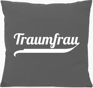 Подушка для дивана Huuraa Dream Woman с надписью, подарочная, 40x40 см, с наполнителем из серо-стального хлопка, сувенир Dream Woman Hellweg Druckerei