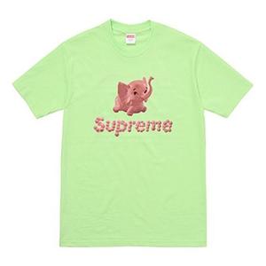 Футболка ss17 elephant light green tee Supreme, зеленый