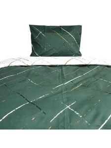 Cofi 1453 Современное постельное белье на молнии в дизайне Reflection зеленого цвета