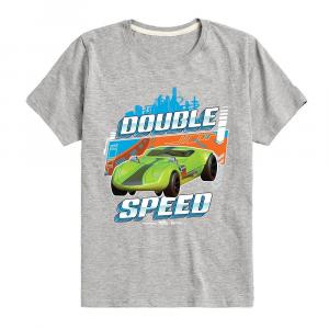 Футболка Hot Wheels Double Speed ​​с рисунком для мальчиков 8–20 лет, цвет Heather Gray