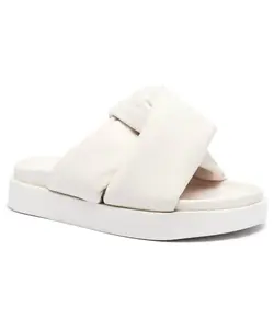 Мягкие кожаные перекрещенные тапочки Inuikii, бежевый