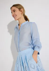 Leicht transparente, блузка на пуговицах с блестками More & More, Soft Blue