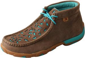 Женские мокасины для вождения Twisted X Original Chukka, Bomber & Turquoise Embroidered Vamp