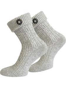 Normani Традиционные носки с пуговицей серебристого меланжа