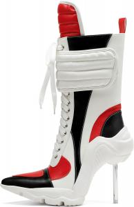 Женские ботильоны Tsrenlmln на высоком каблуке, ботинки на шпильке, модные ботильоны с заостренным носком, женские ботильоны с эластичной тканью и каблуком, удобные ботильоны на высоком каблуке, White