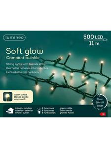 Lumineo Гирлянда Soft Glow COMPACT TWINKLE из 500 светодиодов, 11 м, зеленый кабель, теплый белый свет