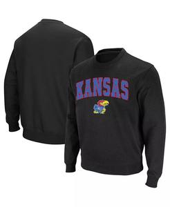 Мужская толстовка Kansas Jayhawks Arch & Logo с круглым вырезом Colosseum, черный