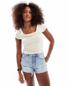 Футболка Cotton On Jordie с короткими рукавами и воротником-хомутиком желтого цвета Cotton:On