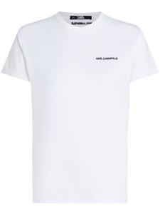 Футболка из органического хлопка с вышитым логотипом Karl Lagerfeld