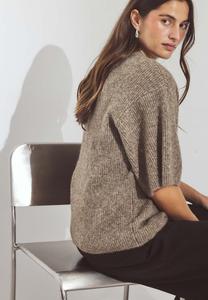 Кардиган NA-KD SHORT SLEEVE, Dark Beige/Brown