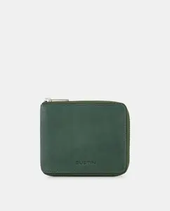 Кожаный кошелек на молнии Dustin, зеленый