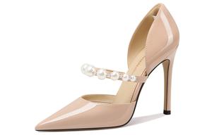 Тонкий каблук высокие туфли 10 см женские Lily Wei, розовый