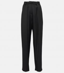 Шерстяные брюки с высокой посадкой Magda Butrym, черный