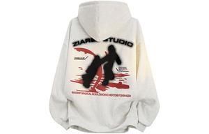 Толстовка Unisex Hooded Moderate Heavyweight ZIAREL, белый heather серый