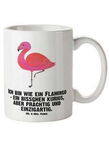 Кружка XL Flamingo Classic с надписью белого цвета Mr. & Mrs. Panda