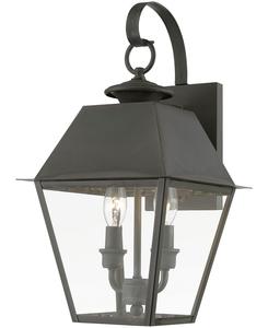 Уличный настенный фонарь Wentworth 2 Light, средний размер Livex, цвет charcoal