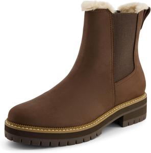 Женские модные водостойкие ботинки Челси TOMS Bennet, Oak Brown Faux Fur