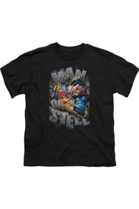 Футболка с коротким рукавом для детей "Superman разрывает сталь" Gildan, черный