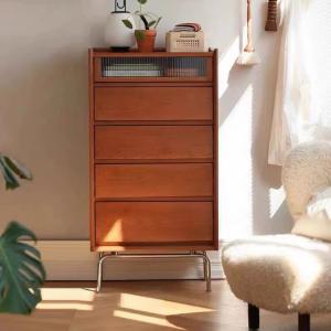 Mikemijia Комод 80х40х115 см для спальни и гостиной из массива дерева, 5 ящиков, винтажный дизайн