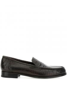 Туфли Lidfort с тиснением под крокодила, коричневый