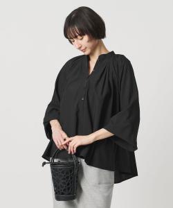 Блузка с объемными плиссированными рукавами (можно стирать) United Arrows, цвет Black