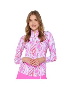 Топ с длинными рукавами и воротником-стойкой от G Lifestyle G Lifestyle Clothing, Pink Mirage