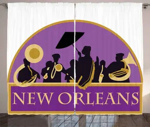 Шторы ABAKUHAUS New Orleans Rustic, французская тесьма, универсальные ленточные шторы для гостиной с петлями и крючками, 280 x 245 см, цвет: земляной желтый, сине-фиолетовый Abakuhaus