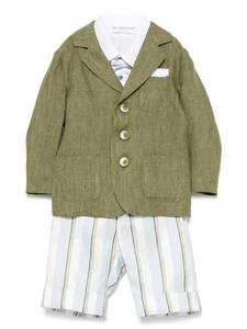 Colorichiari комплект из шортов, рубашки и пиджака в полоску, зеленый
