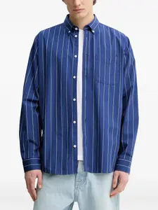 Рубашка оксфорд Kent в тонкую полоску Les Deux, синий