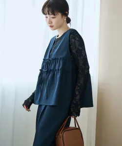 Комплект из бюстье и ткани, имитирующей лён Coen, цвет Navy