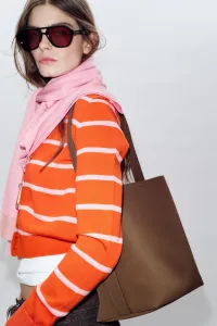 Сумка-ведро через плечо Zara, коричневый