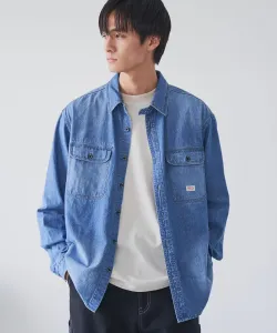 Джинсовая рубашка SMITH'S (Smith), изготовленная на заказ, из светлого денима Coen, цвет Cobalt