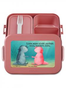 Mr. & Mrs. Panda Контейнер для бенто с изображением аксолотля и надписью, пастельно-красный цвет