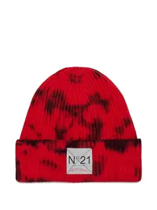 Шапка бини с нашивкой-логотипом Nº21 Kids, красный