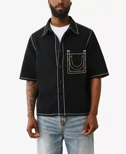 Мужская футболка Super T с короткими рукавами в стиле оверсайз True Religion, черный