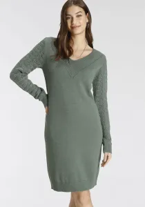 Трикотажное платье Tamaris с рукавами ажур, цвет Salbei Melange