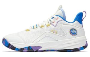 Баскетбольные кроссовки мужские с низким верхом белые/королевские синие Qiaodan